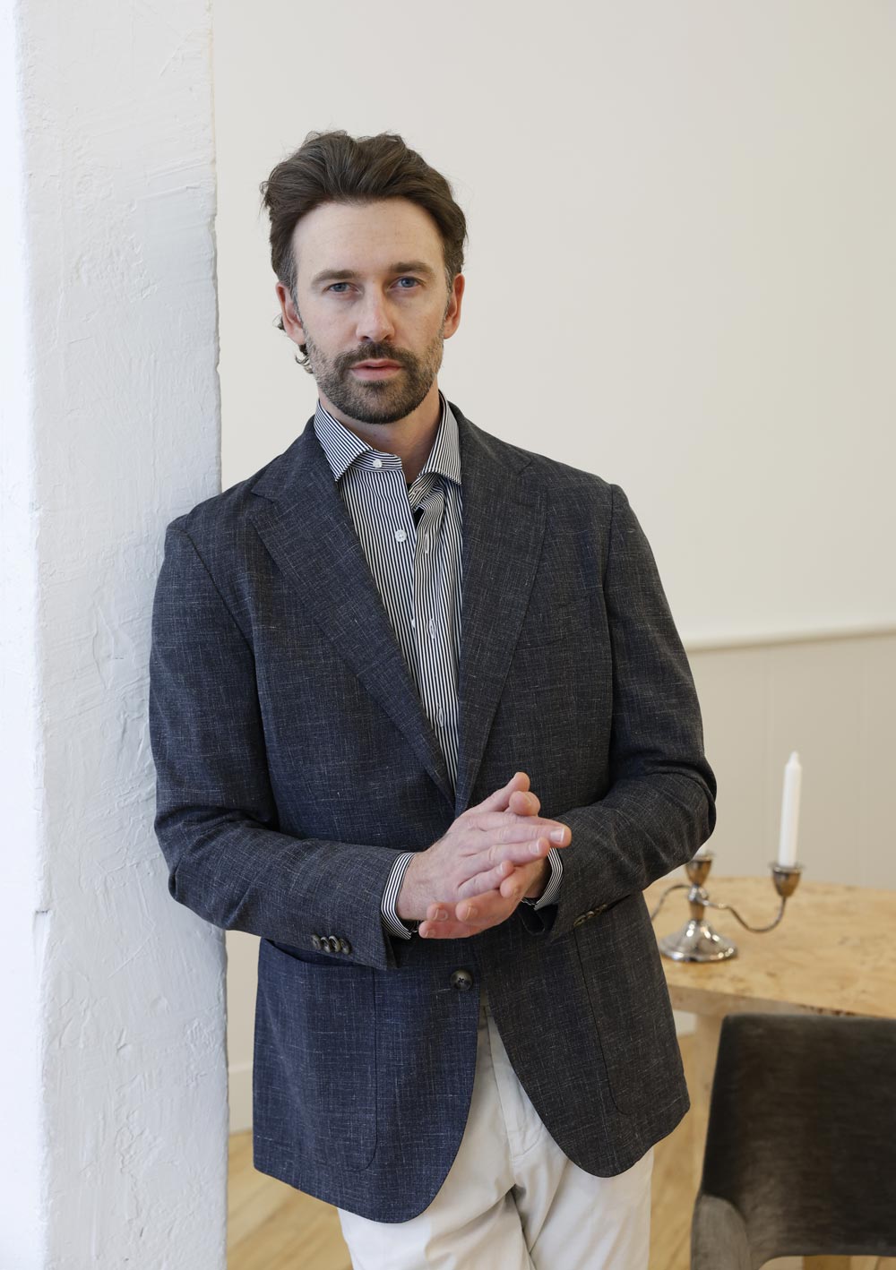 Olliver Grey charcoal sport coat with textured fabric and modern fit