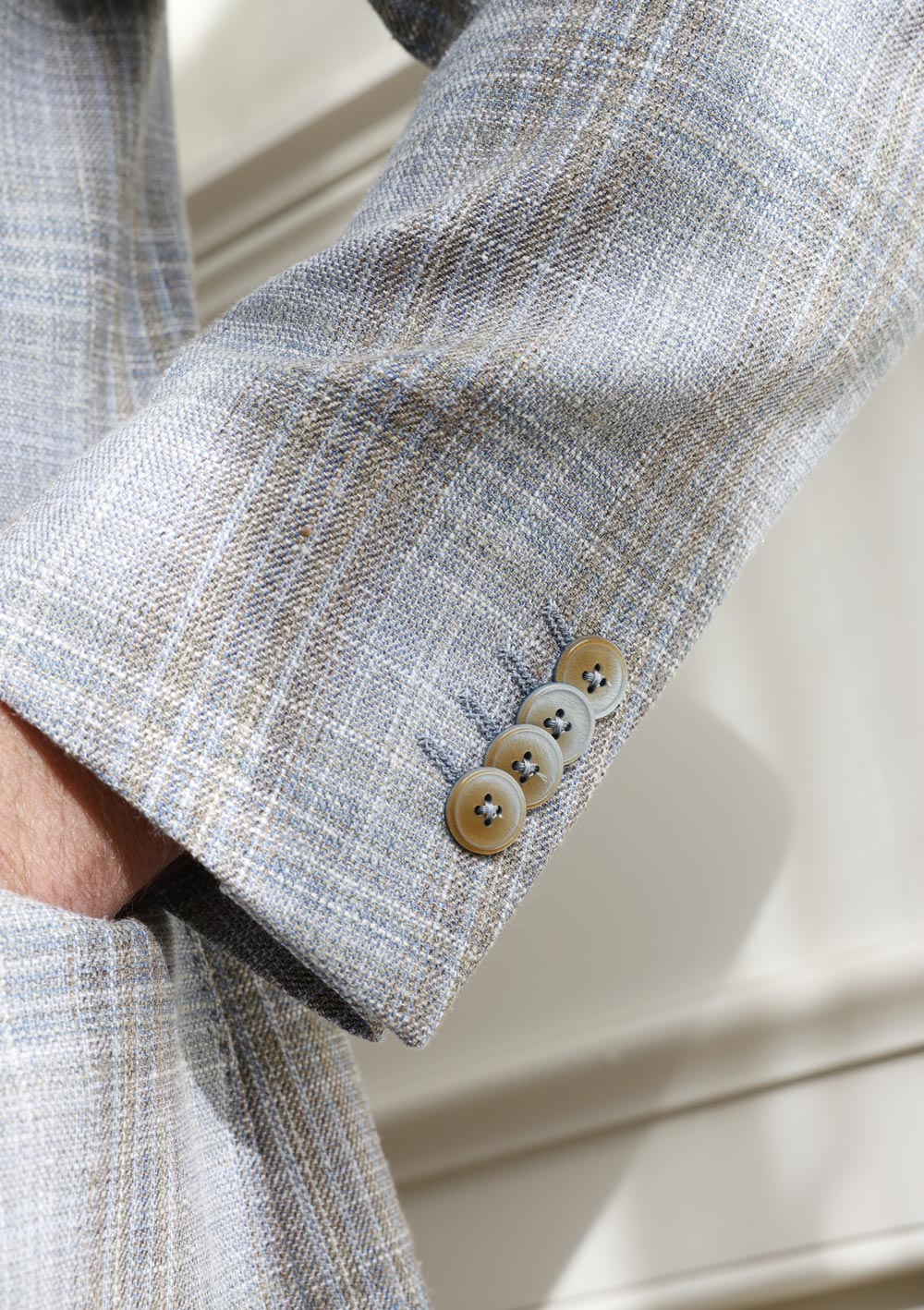 Olliver Grey light grey plaid sport coat with soft tailored construction